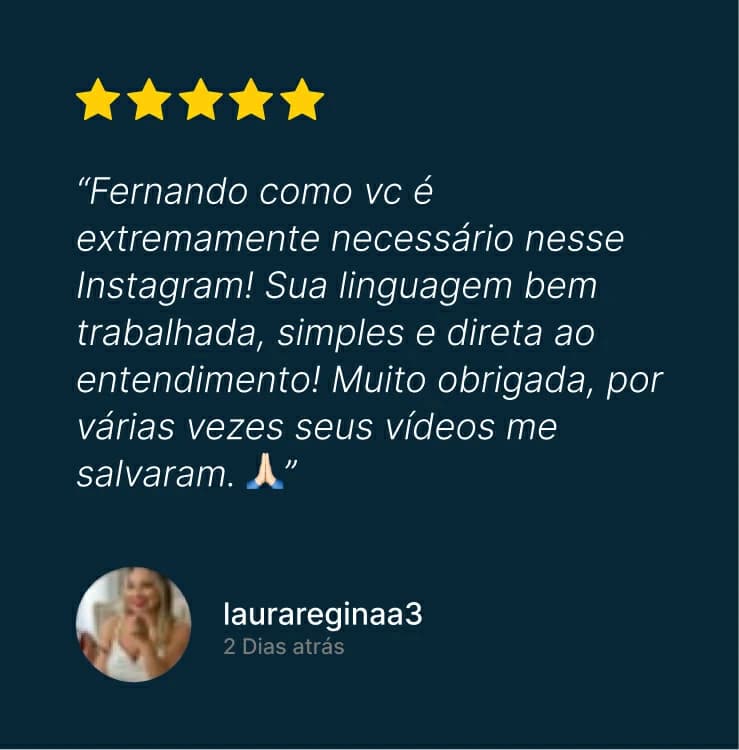 Depoimento de aluno